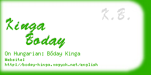 kinga boday business card