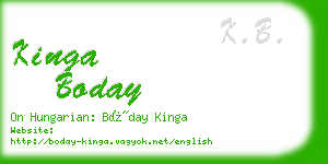 kinga boday business card